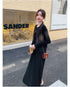 Ladies Fashionable Tweed Half Sleeves Jacket with Long SleeveS Pleated Dress